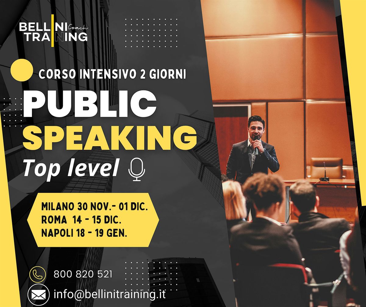 Corso intensivo di Public speaking Top level