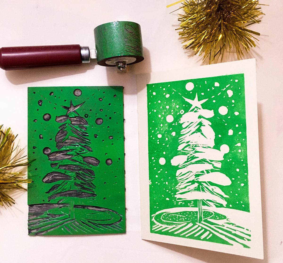 Linocut Christmas Cards