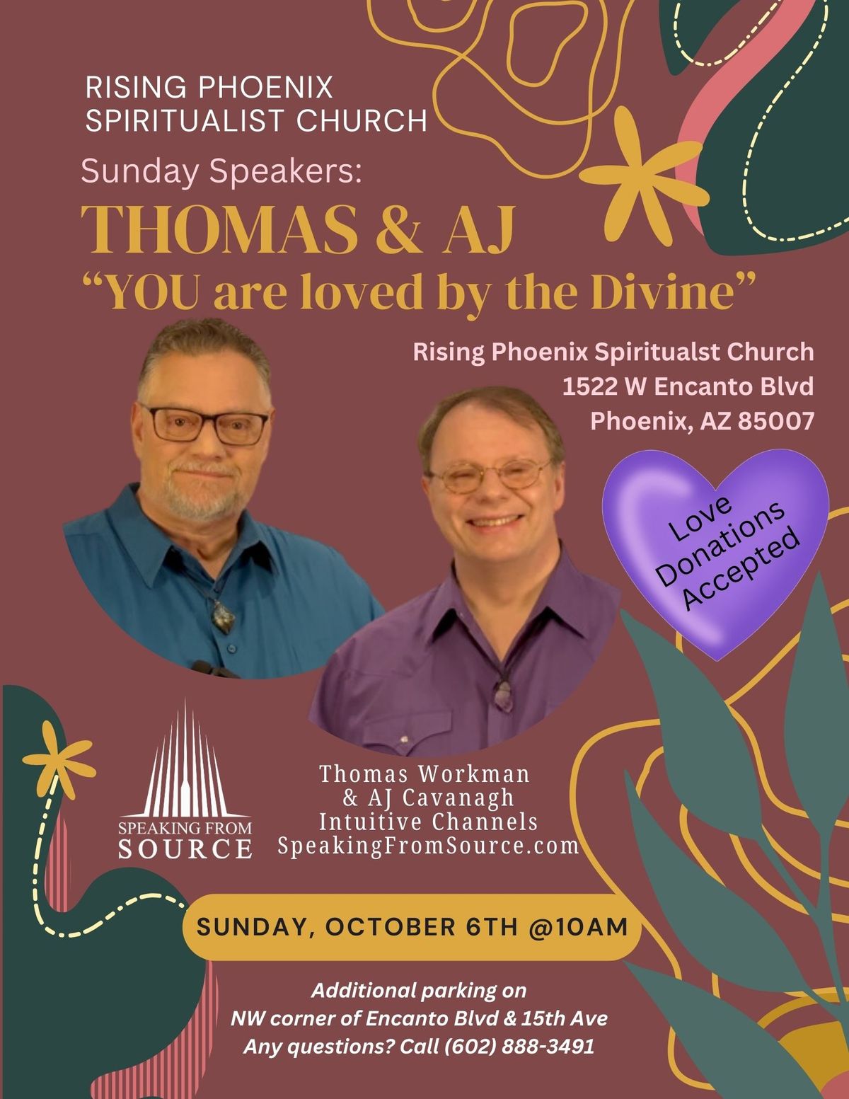 Sunday Guest Speakers Thomas Workman & AJ Cavanagh