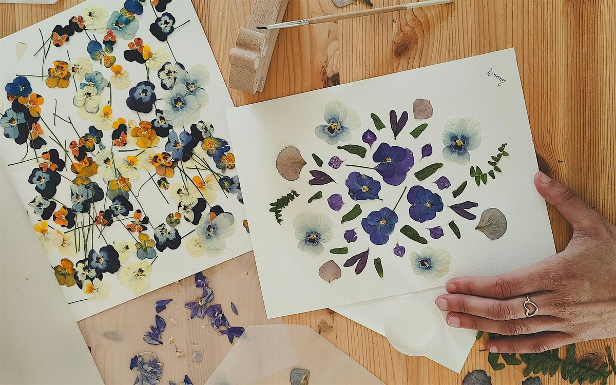 Paint with pressed flowers workshop