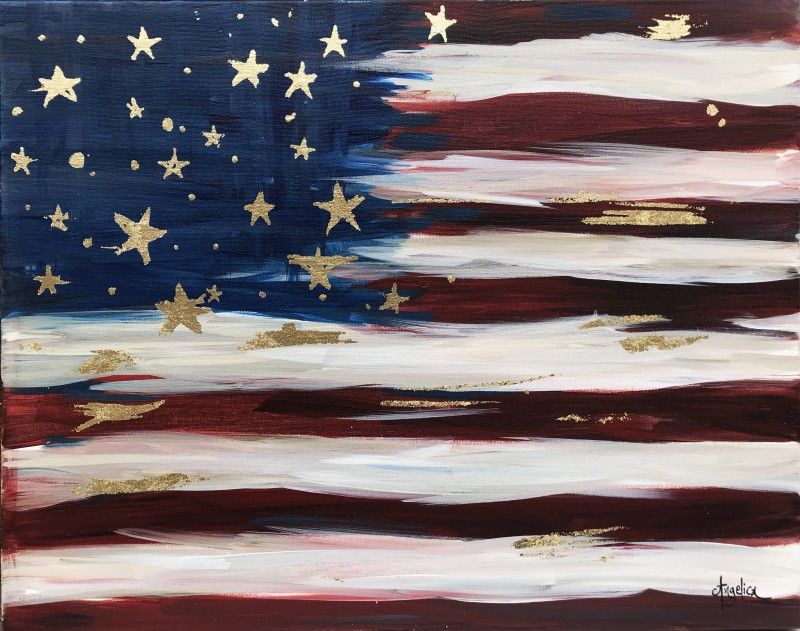 $25 Vintage Flag  - Paint And Sip!