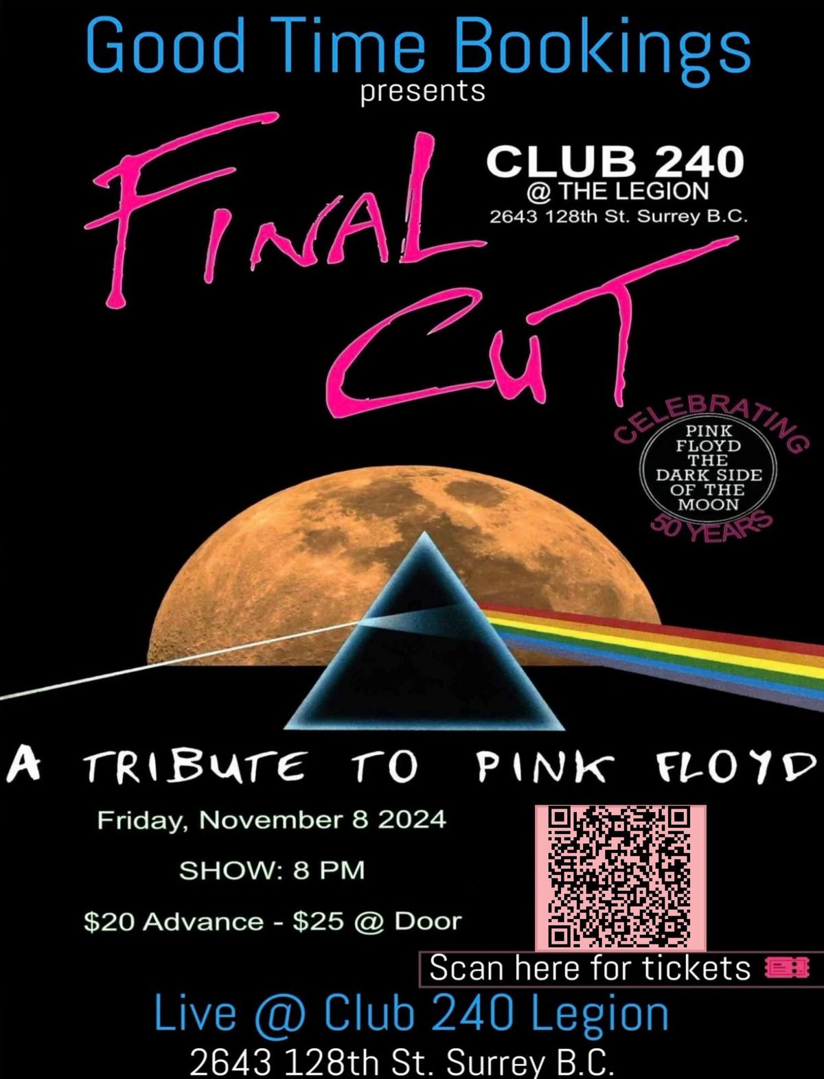 PINK FLOYD TRIBUTE LIVE! @ CLUB 240 LEGION CRESCENT BEACH WHITE ROCK!