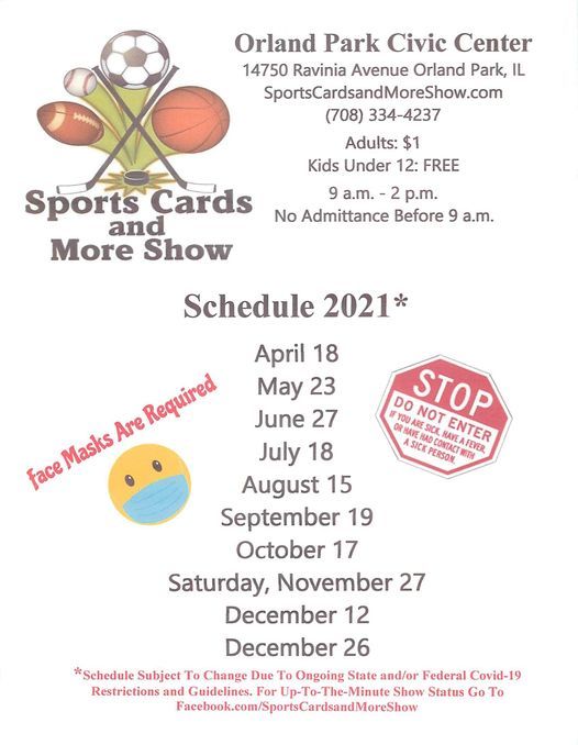 Sports Card and More Show, Orland Park Civic Center, 27 June 2021