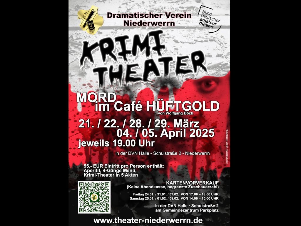 Krimitheater "MORD im Caf\u00e9 H\u00dcFTGOLD"