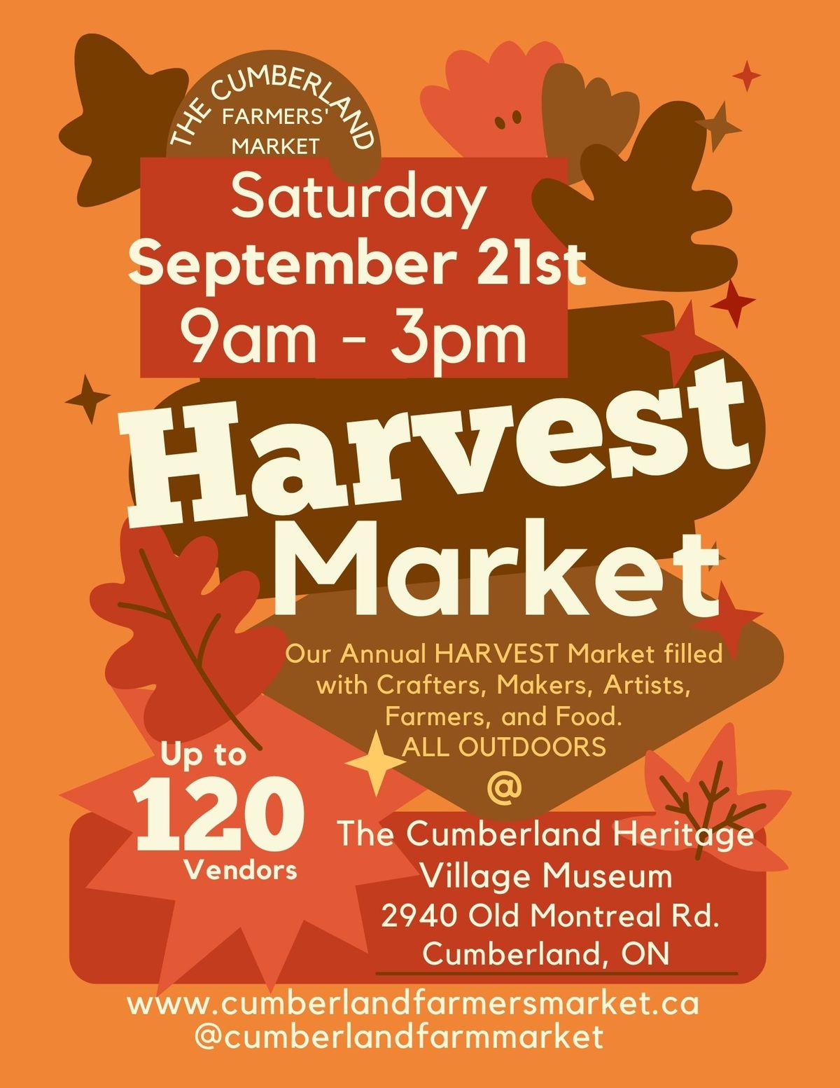 Annual HARVEST Market on Saturday Sept 21st, 2024