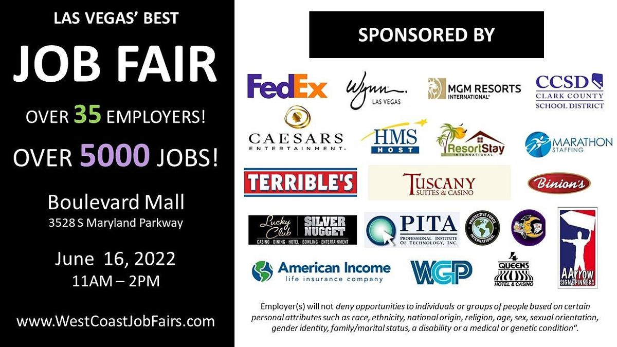 Las Vegas Job Fair. The Best Companies. The Best Jobs. Get Yours