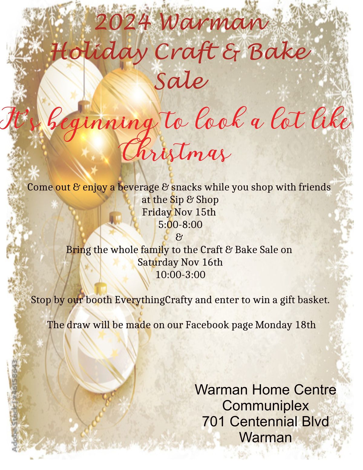 Warman Holiday Craft & Bake Sale 2024