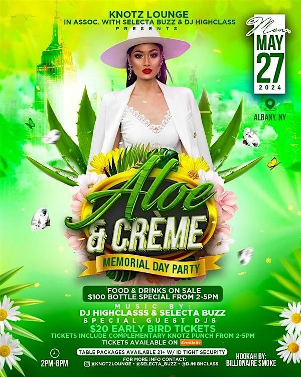 Aloe & Cr\u00e8me: Green & White Memorial Day Party