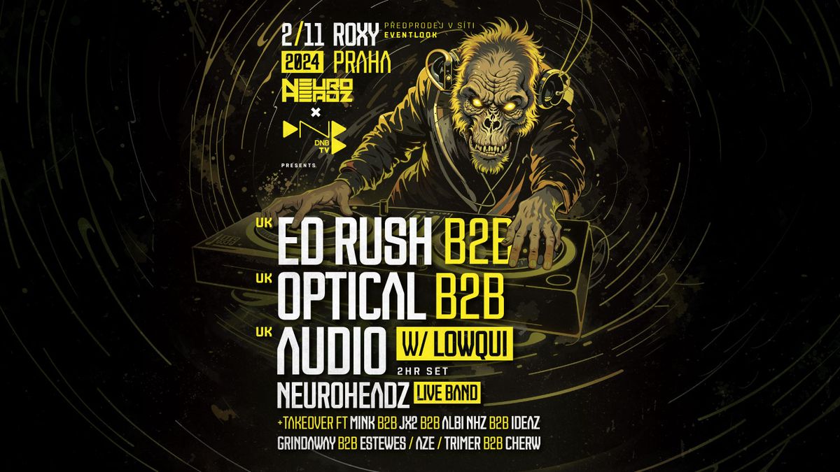 Neuroheadz x DNBTV: Ed Rush b2b Optical b2b Audio @ Roxy, Prague