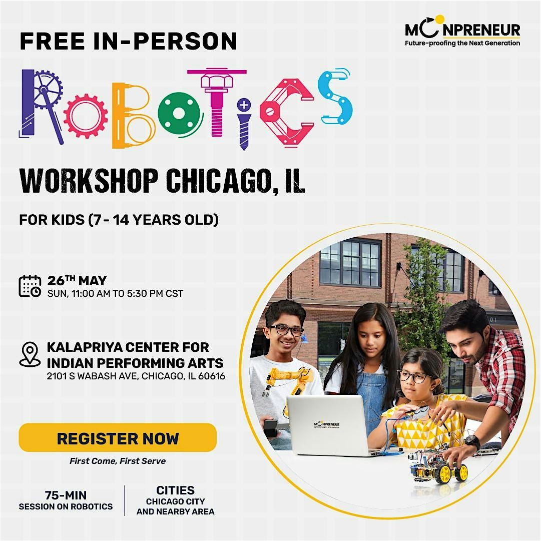 In-Person Event: Free Robotics Workshop, Chicago, IL  (7-14 Yrs)