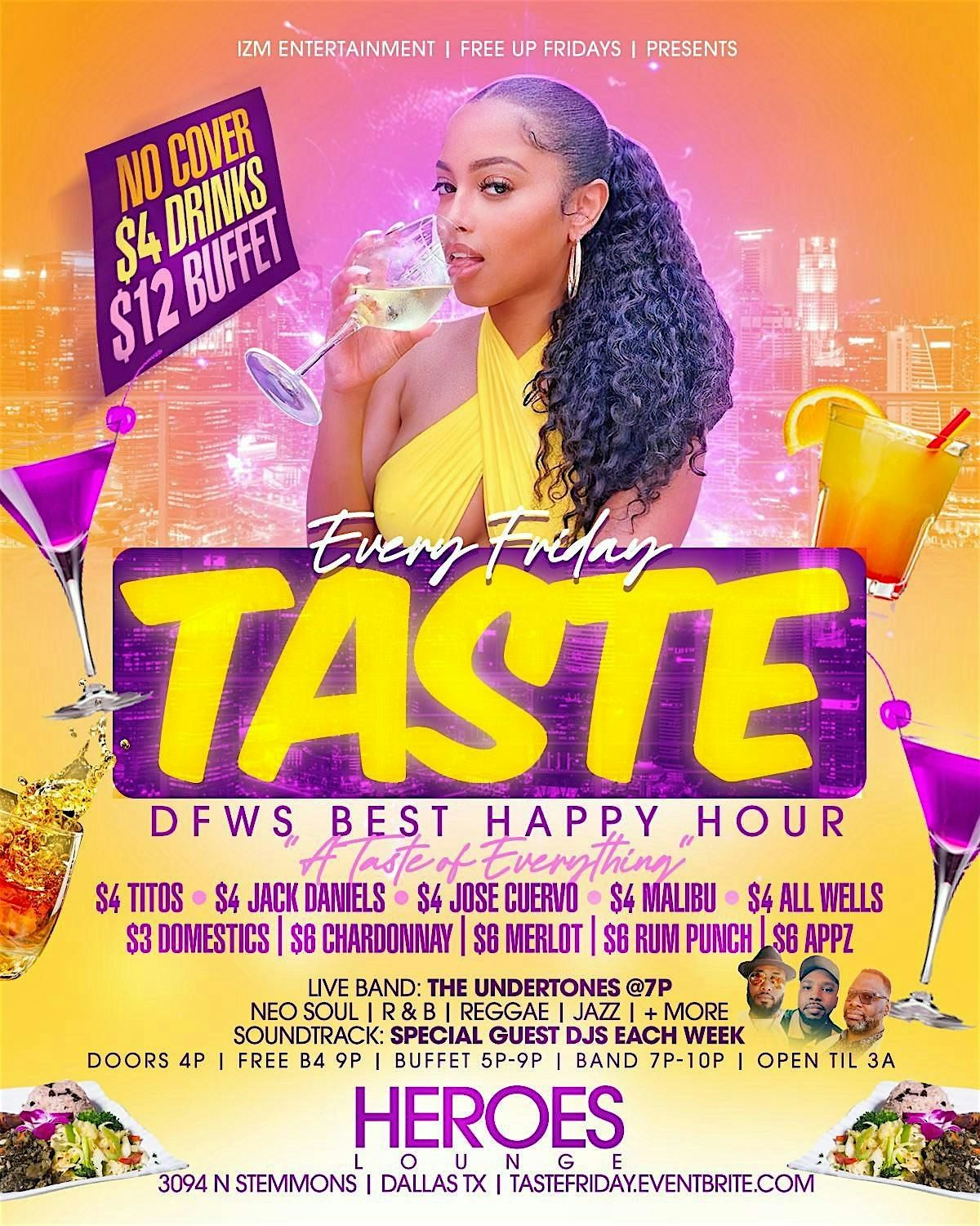 TASTE FRIDAY | $4  Happy Hour | Caribbean Buffet & Live Band