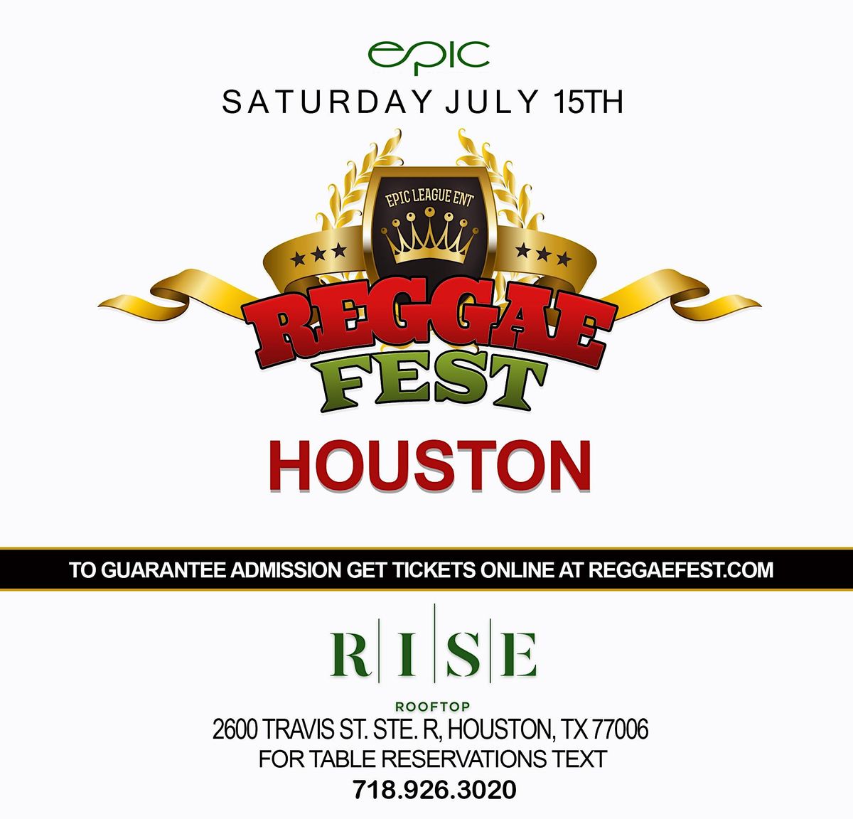Reggae Fest Houston at Rise Roof Top