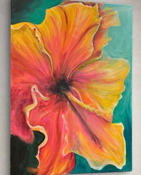 Over Size Floral 24x30 Acrylics Workshop