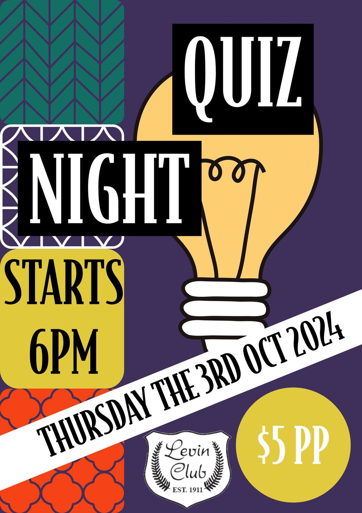 Quiz Night @ the Levin Club