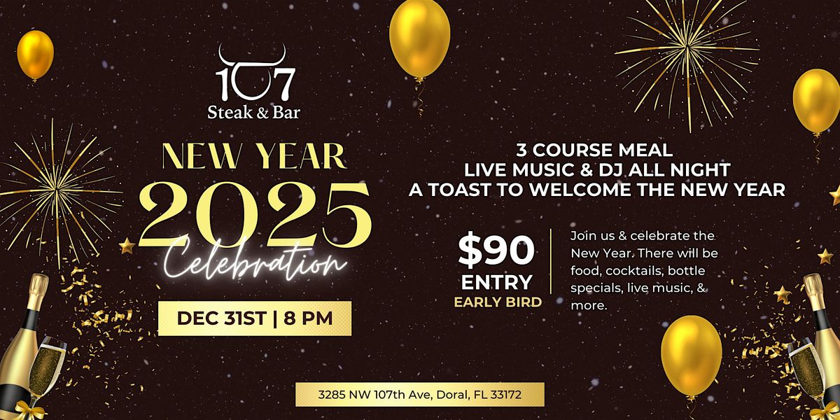 New Year 2025 Celebration at 107 Steak & Bar