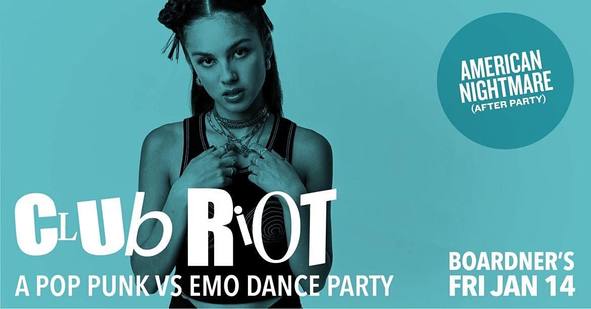 Club Riot - A Pop Punk vs Emo Dance Party 1\/14 @ Boardner's