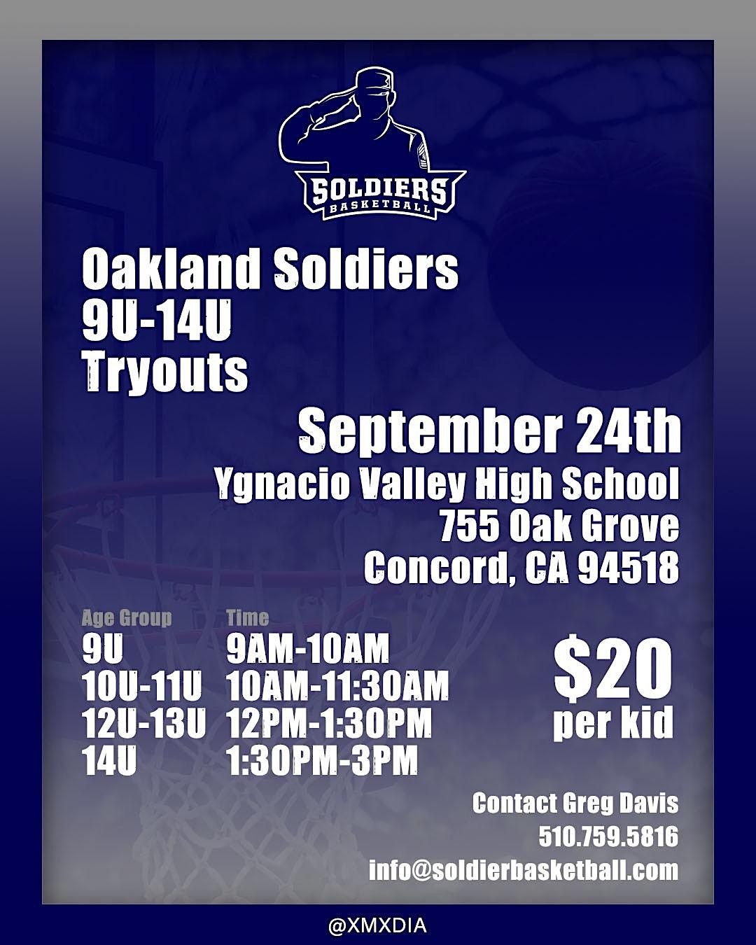 Oakland Soldiers Tryouts | 9u-14u