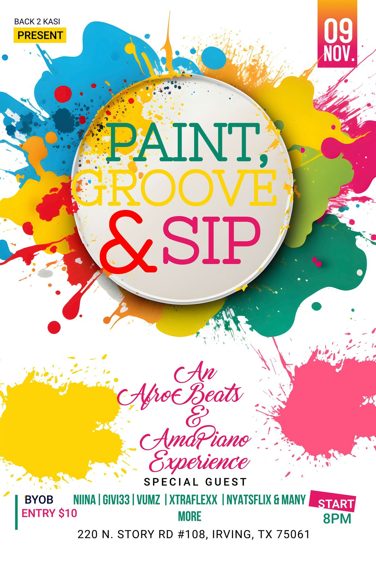 Paint, Groove & Sip: An Afro Beats & AmaPiano Experience