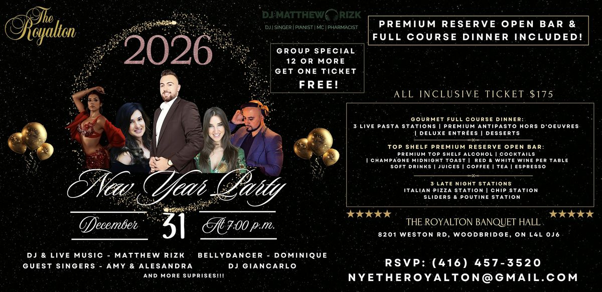NYE 2026 @ The Royalton Banquet Hall