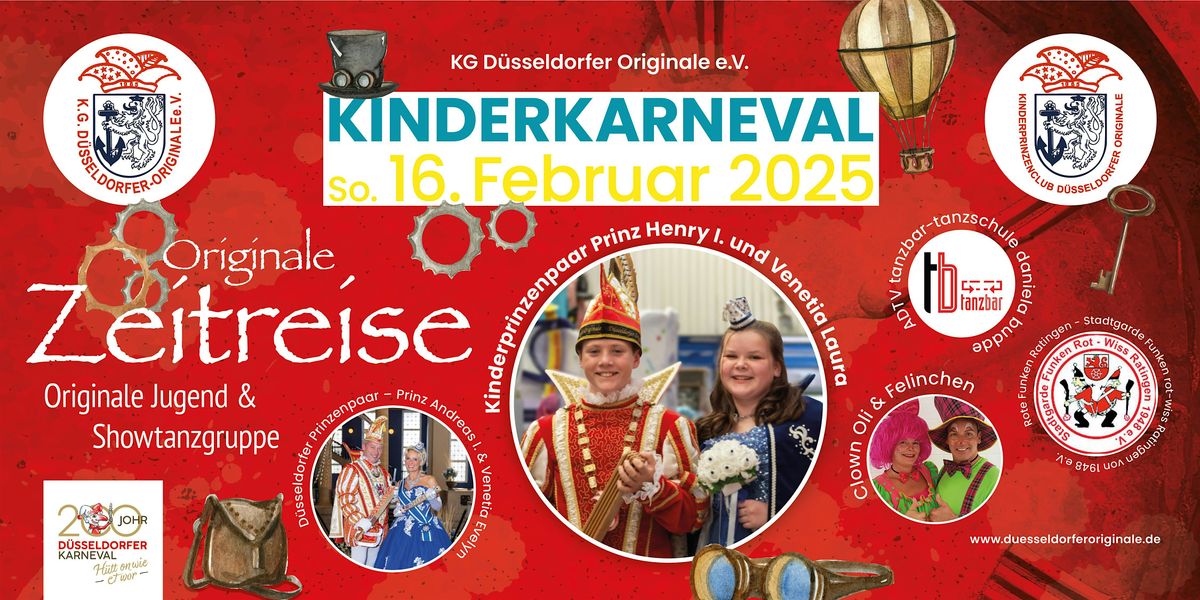 Kinderkarneval der KG D\u00fcsseldorfer Originale e.V. Die Originale Zeitreise!