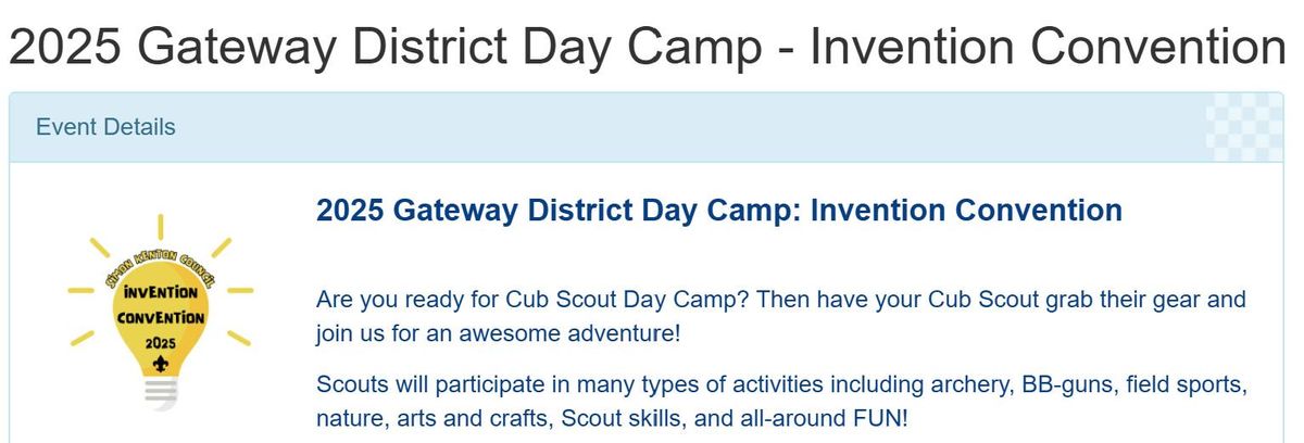 Gateway District Day Camp