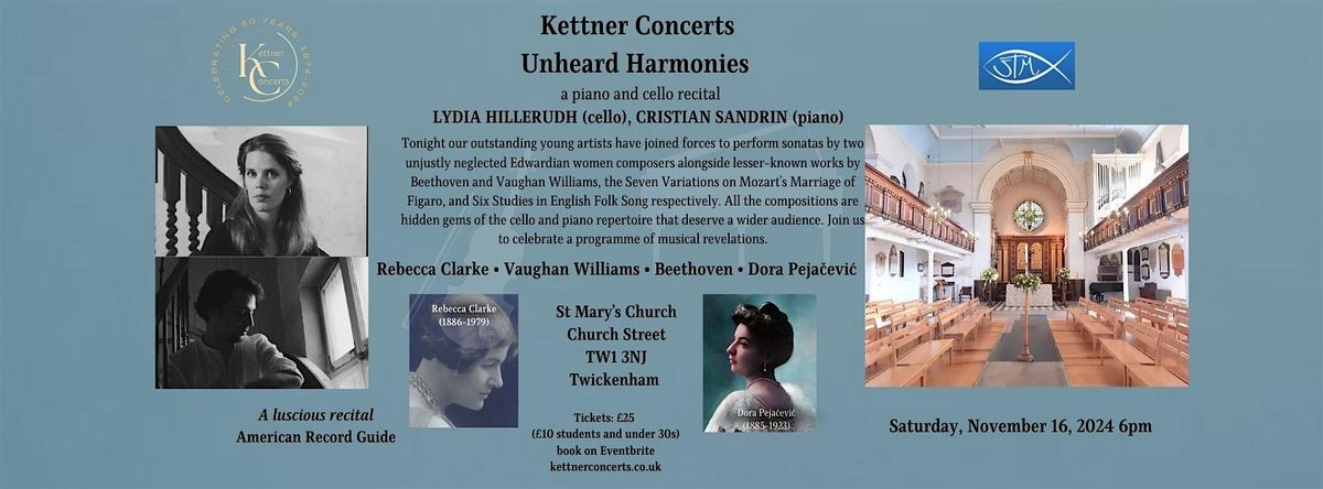 Unheard Harmonies in Twickenham (cello and piano recital)