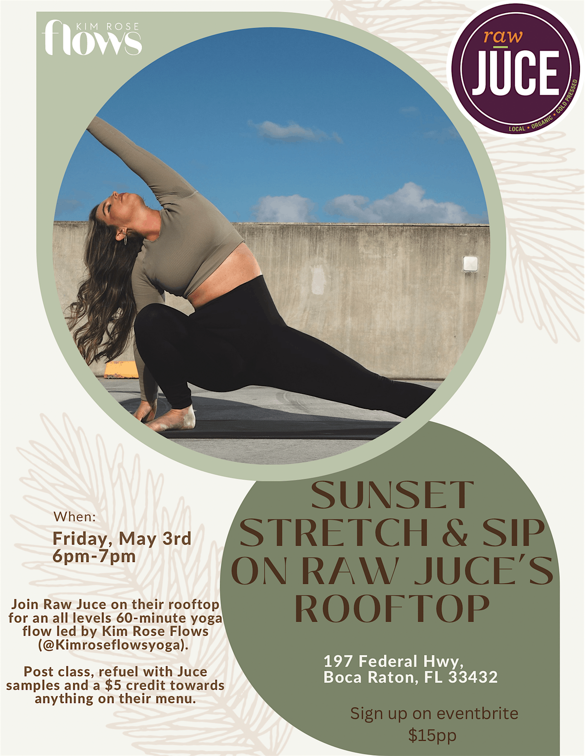 Sunset Stretch & Sip on Raw Juce\u2019s Rooftop