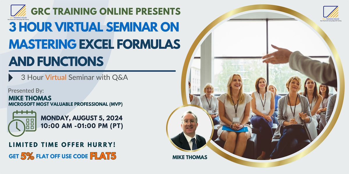 3-Hour Virtual Seminar on Mastering Excel Formulas and Functions