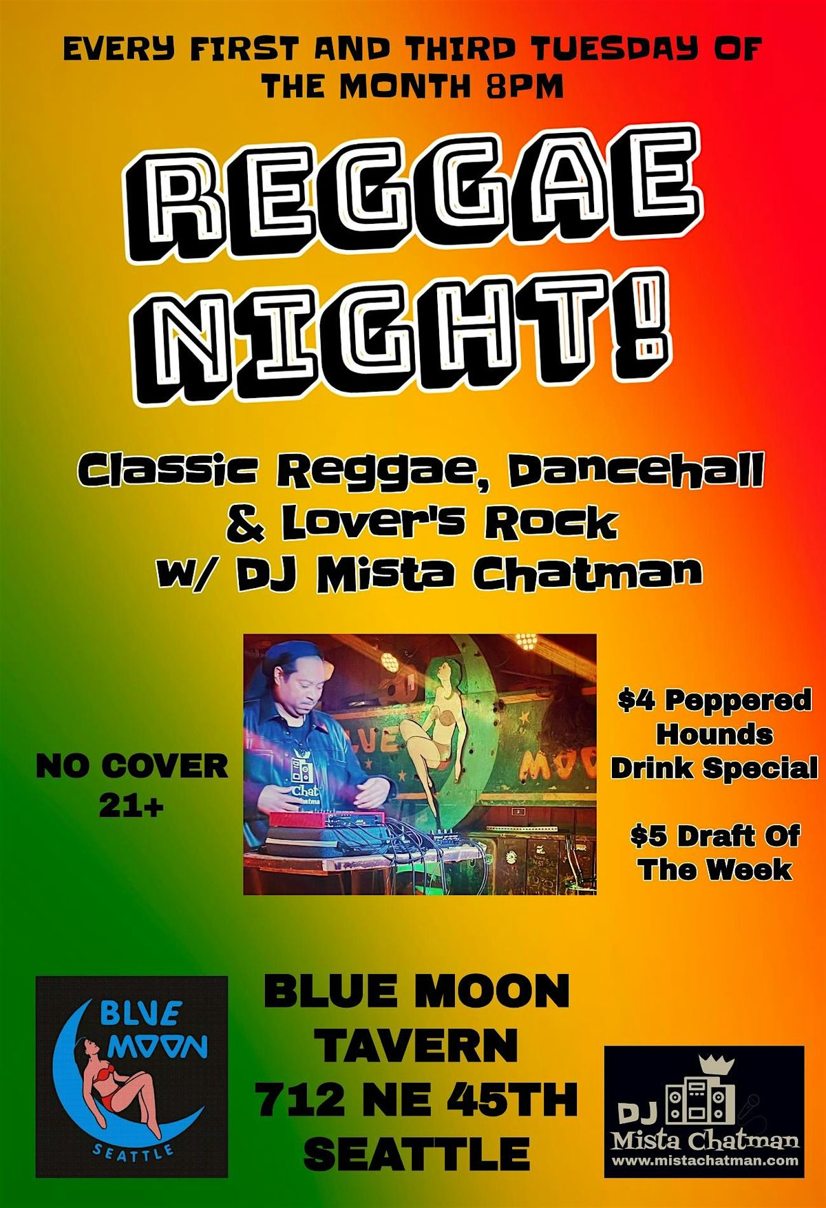 REGGAE NIGHT! @ Blue Moon