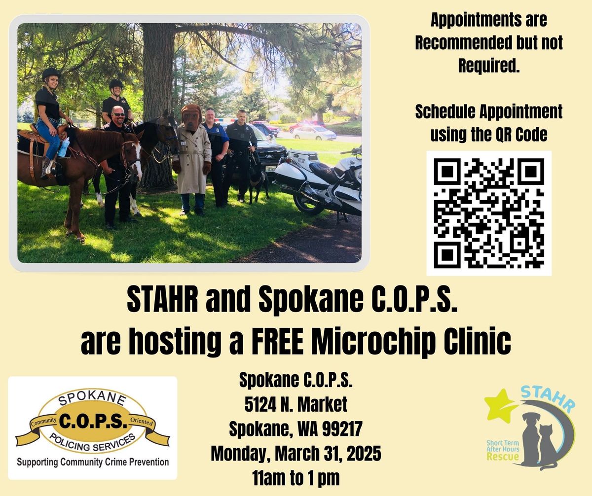 FREE Pet Microchip Clinic by STAHR Spokane