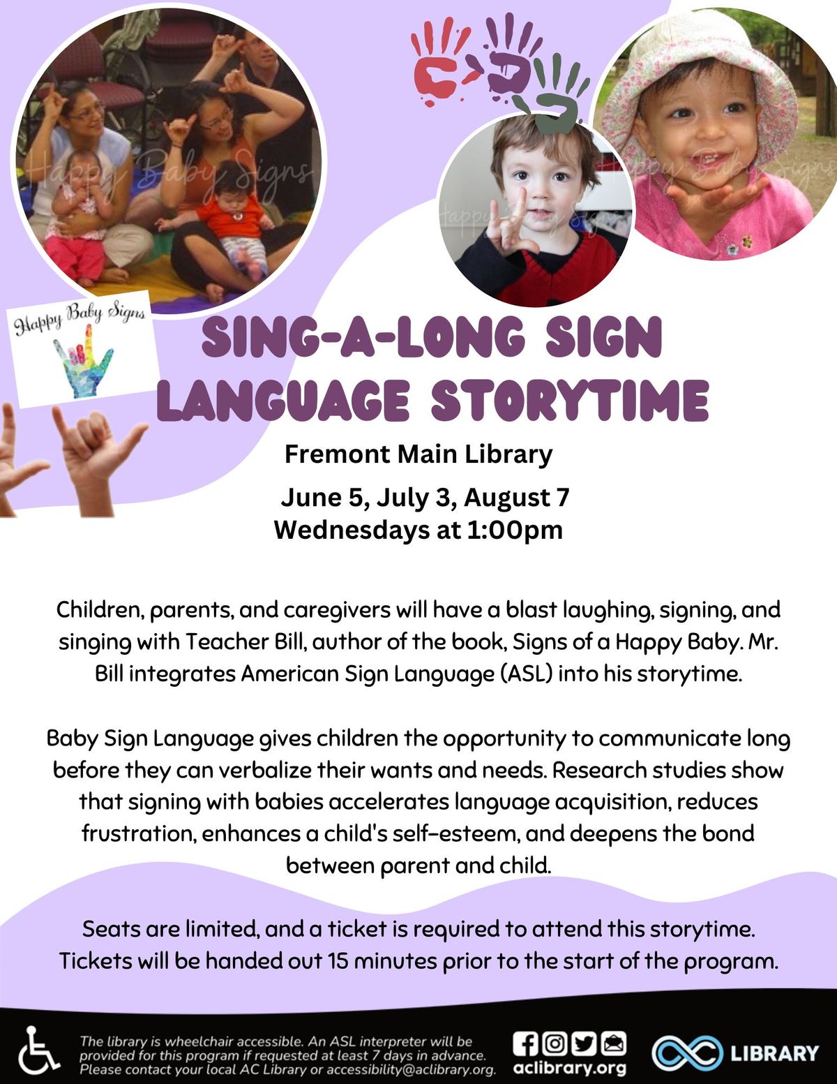 Sing-A-Long Sign Language Storytime @ Fremont Main Library