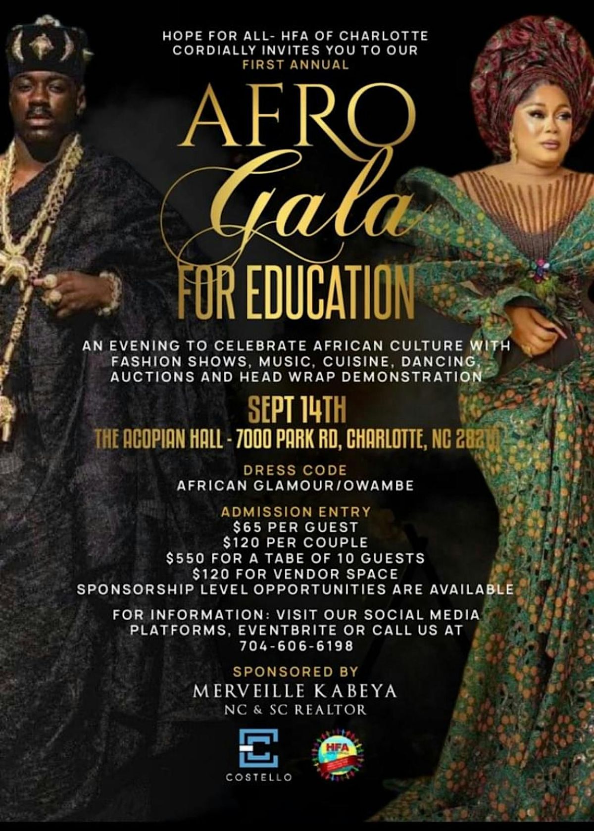 Hope for All-HFA of Charlotte's Afro Gala for Education