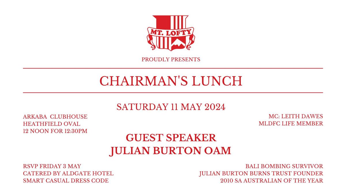 CHAIRMANS LUNCH 2024 | SAVE THE DATE