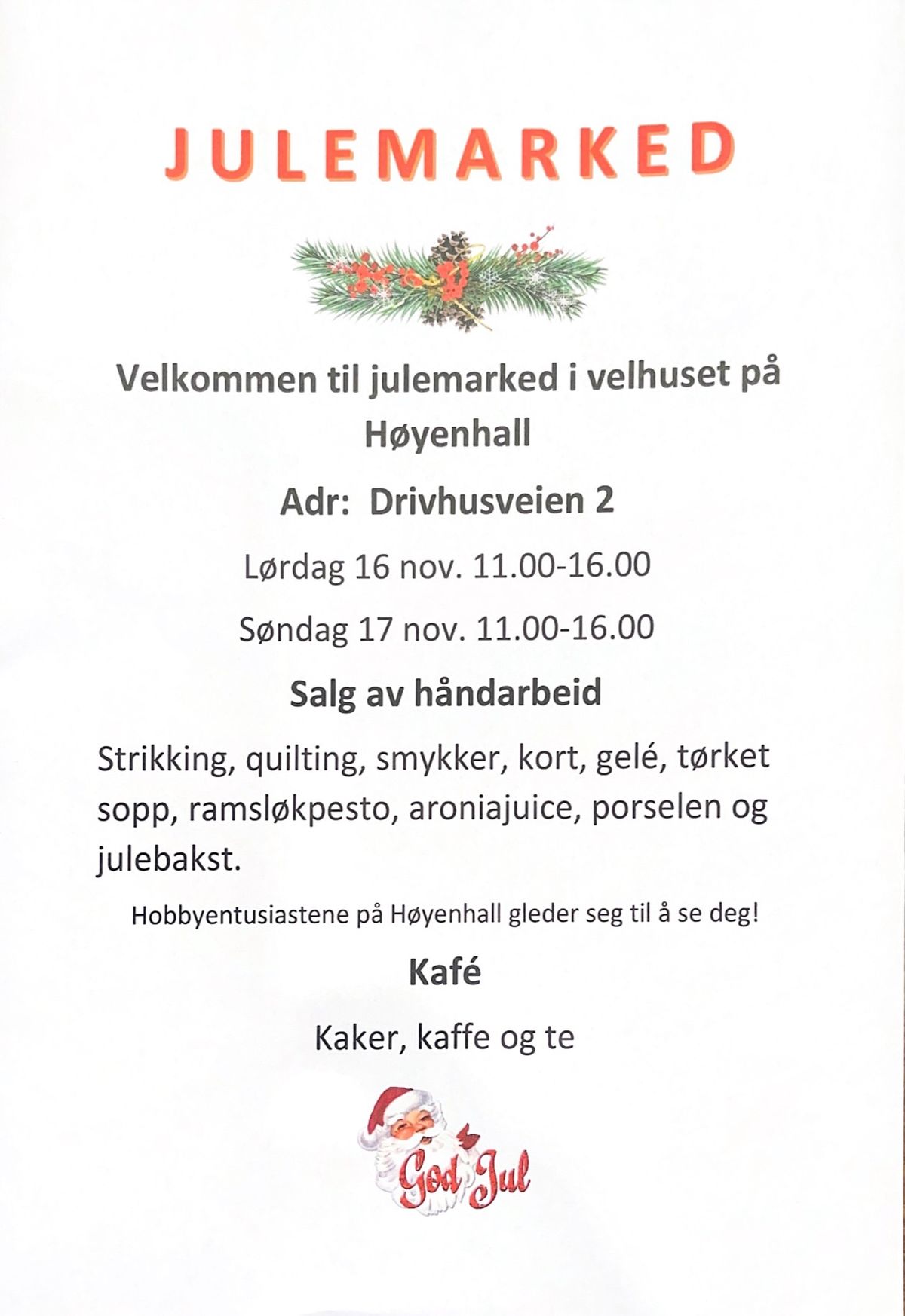 \ud83c\udf84Julemarked i velhuset p\u00e5 H\u00f8yenhall\ud83c\udf84