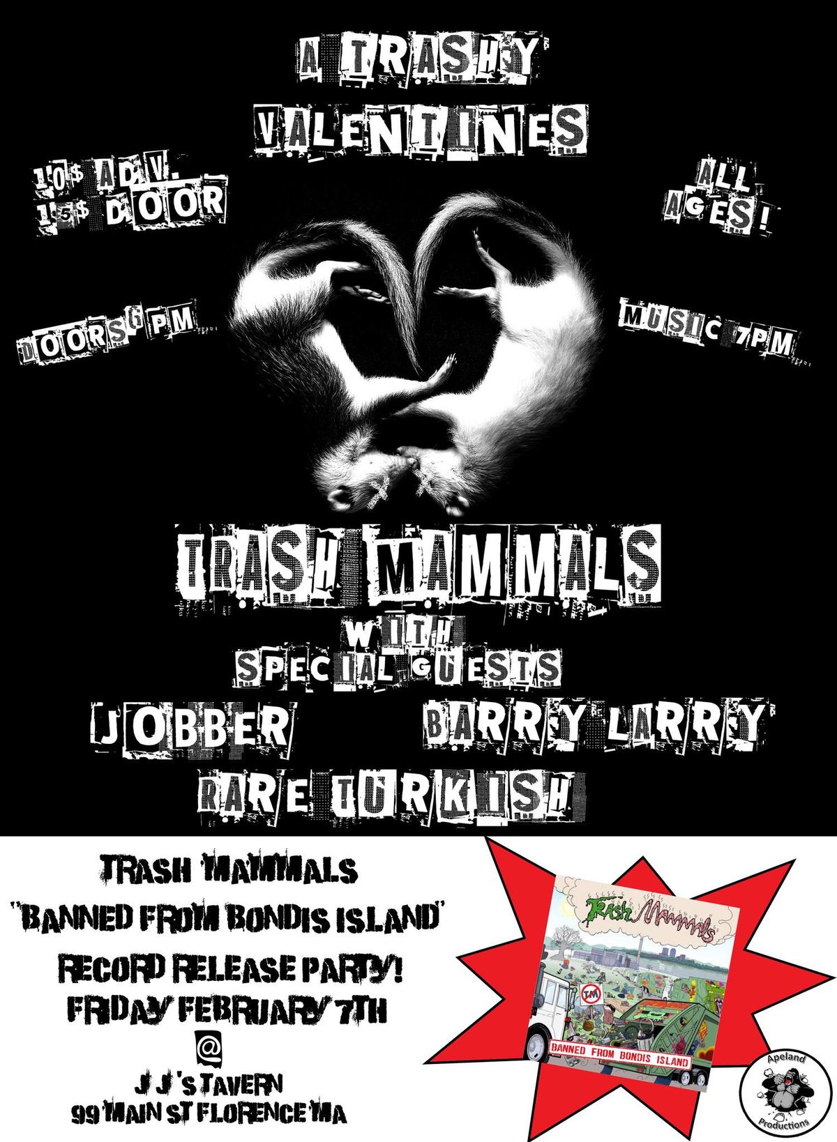 "A Trashy Valentines" Trash Mammals - Banned from Bondis Island Record Release!