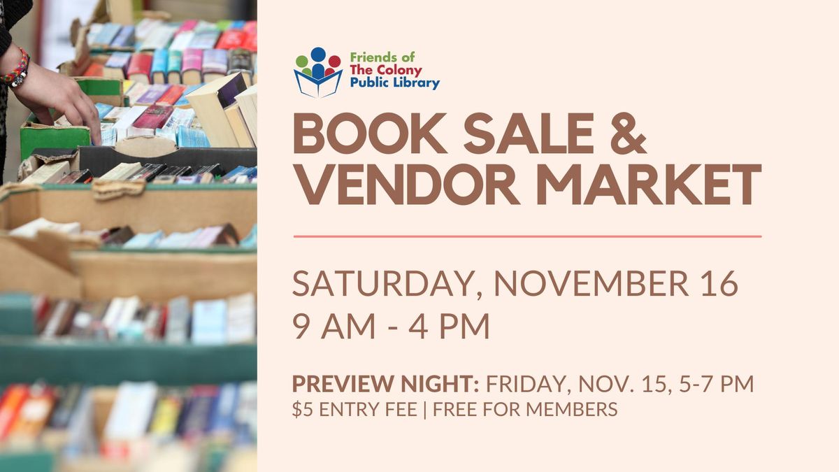 Friends of The Colony Public Library Fall Book Sale and Vendor Market