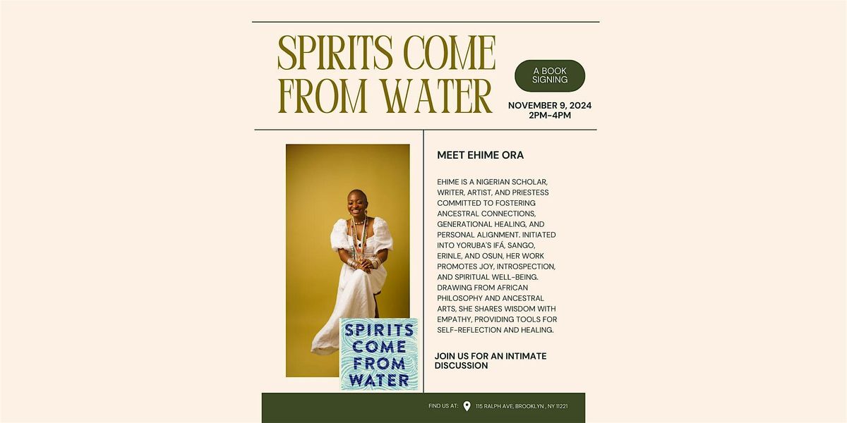 Author Event: Spirits Come From Water by Ehime Ora