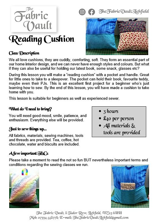 Children Sewing - Reading Cushion