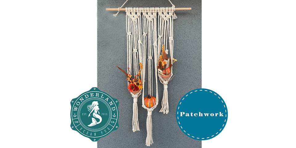 Macrame Patchwork Patchwork Presents Macrame Fall Plant Wall Hanging Craft Workshop, 5083 ...
