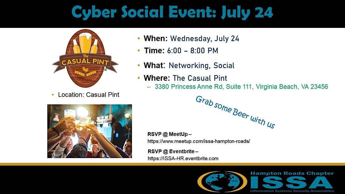 Cybersecurity Social\/Happy Hour meetup for network