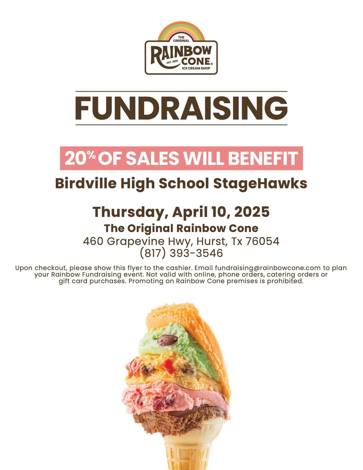 StageHawks Spirit Night @ The Original Rainbow Cone