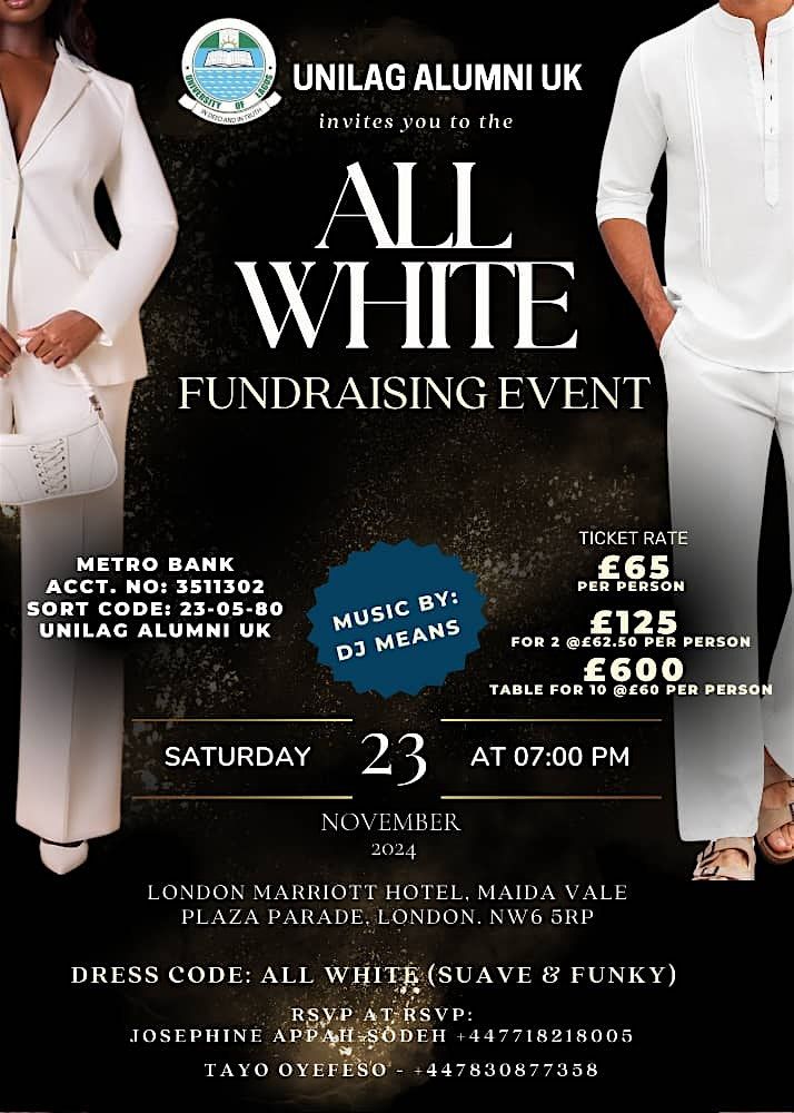 GALA\/ Fundraising Dinner event-UNILAG Alumni  United Kingdom (UK)