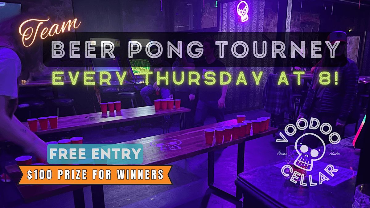 2v2 Beer Pong Tournament w\/ $100 Prize \u2014 Every Thursday @ Voodoo Cellar