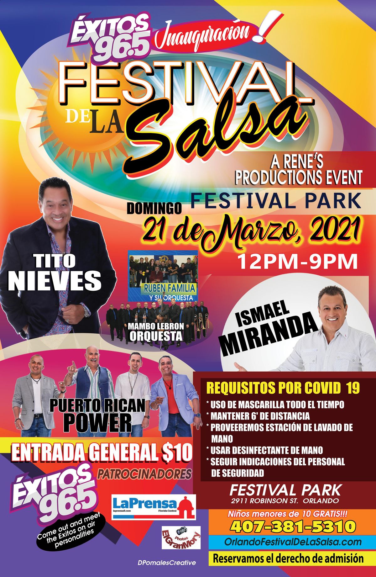 Festival De La Salsa 2021 Tickets AVAILABLE at the event on March 21,  Festival Park, Orlando, 21 March 2021