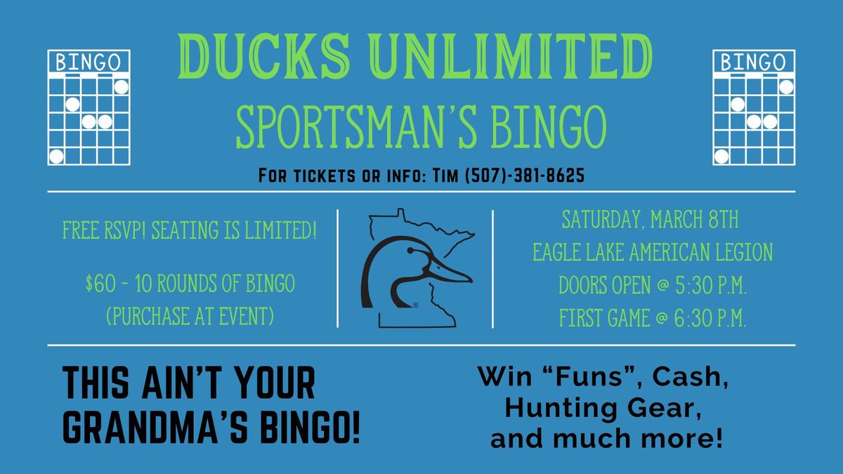 Ducks Unlimited Sportsman's Bingo