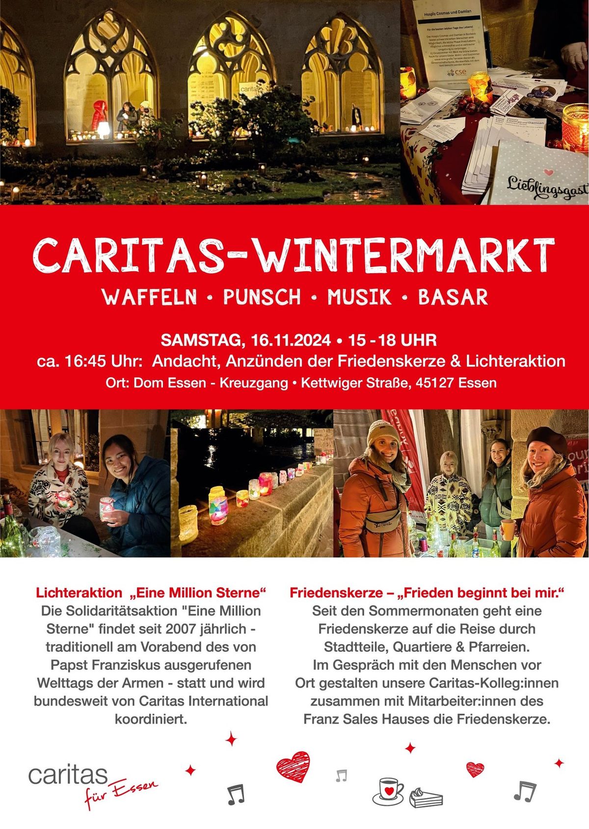 Caritas Wintermarkt im Kreuzgang, Dom Essen