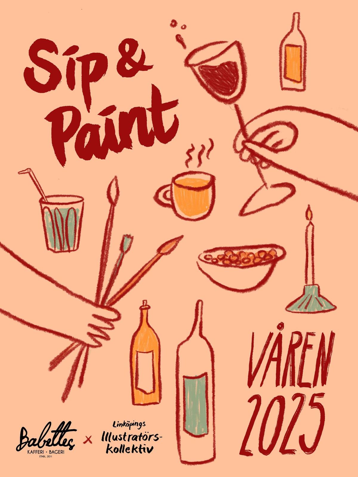 Sip \u2019n paint teckning