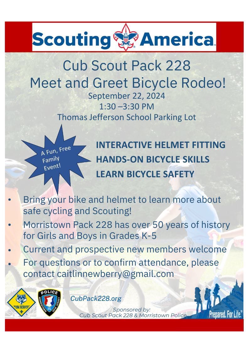 Cub Scout Pack 228 Bicycle Rodeo (Meet and Greet Event)