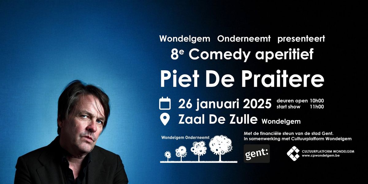 Comedy aperitief met Piet De Praitere \ud83c\udfad\ud83d\ude02