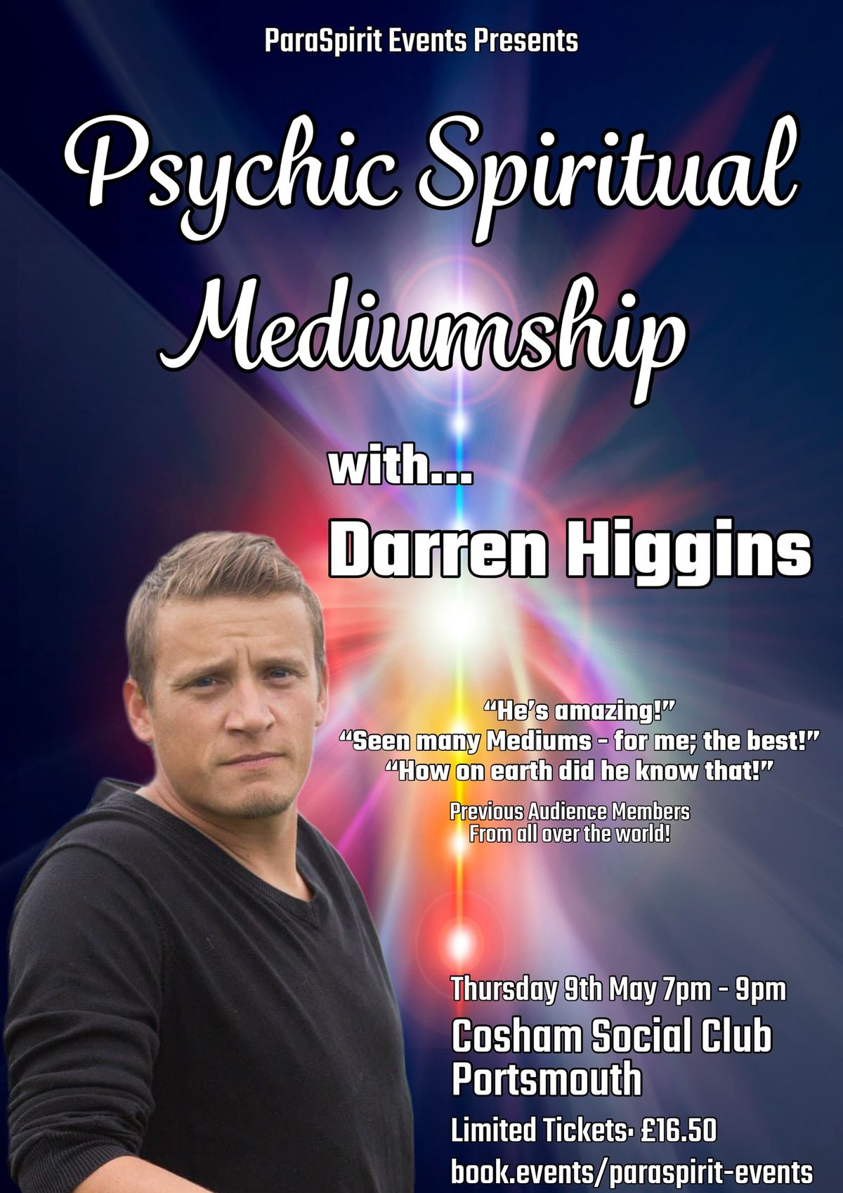 Cosham Social Club, Portsmouth - Psychic Spiritual Mediumship with Darren Higgins